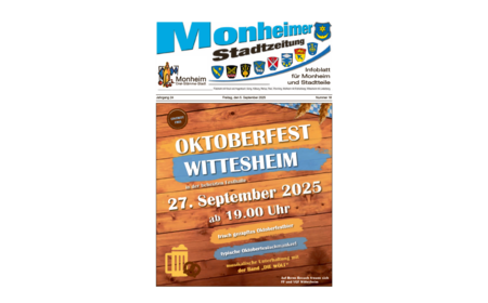 Plakat für das Oktoberfest in Wittesheim am 27. September 2025 um 19 Uhr mit Musik und Oktoberfestbier. Eintritt frei.